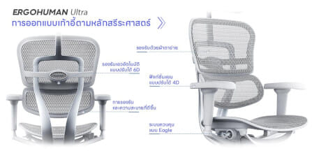 เก้าอี้เพื่อสุขภาพ DF PROCHAIR รุ่น Ergo Elite Ultra Plus สีเทา_6
